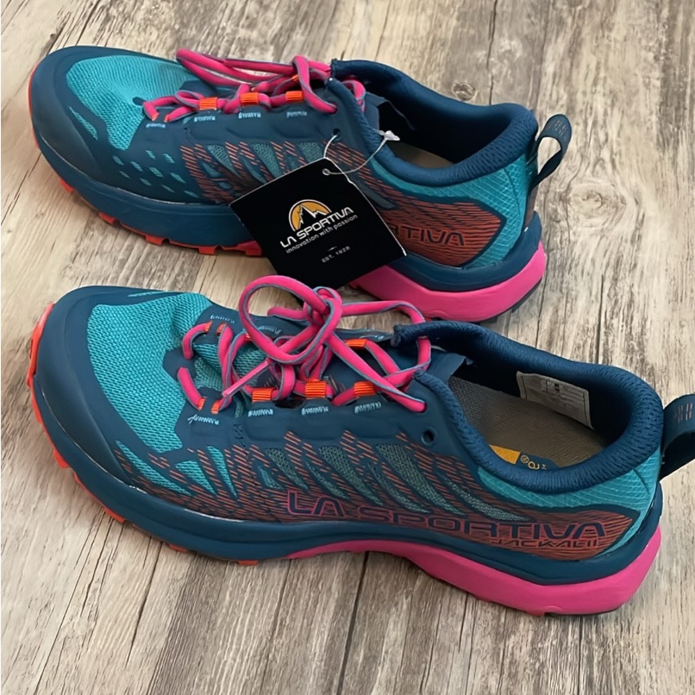La Sportiva Teal and Pink Athletic Shoes